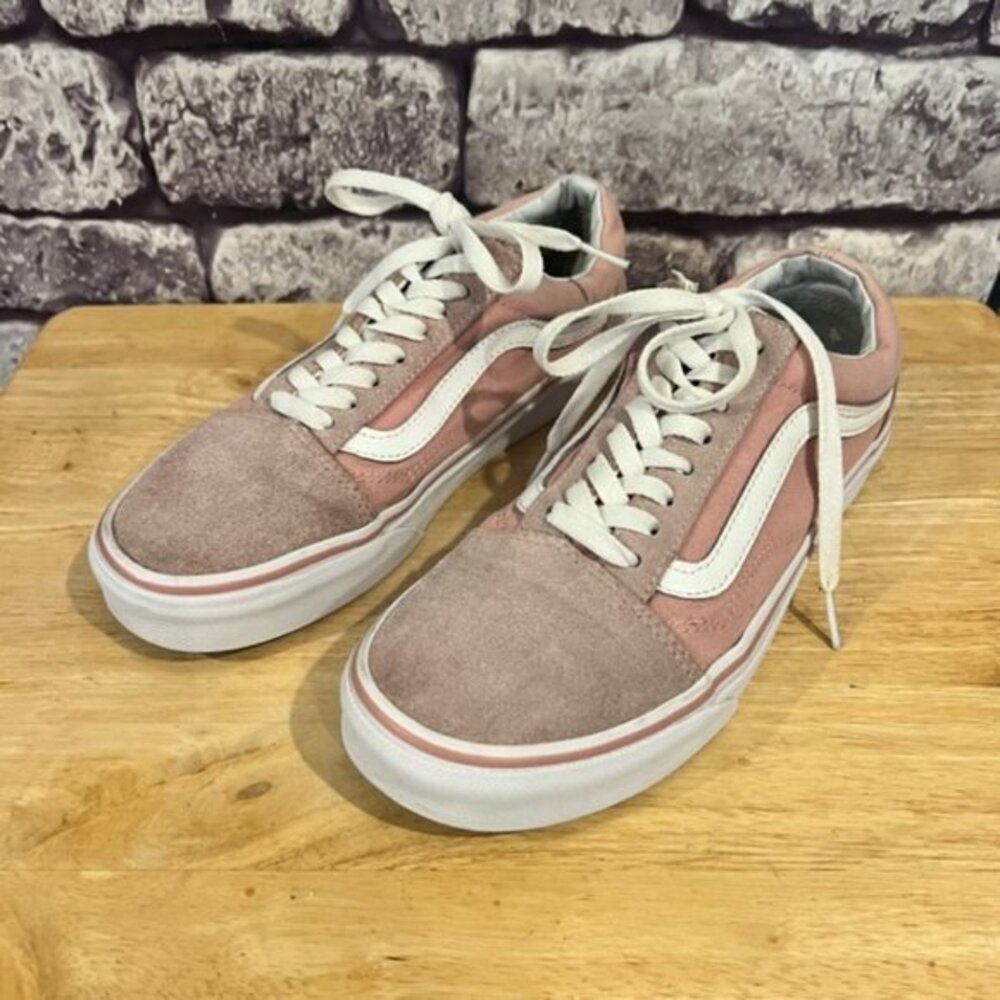 Vans Pink Suede Fabric Lace Up Sneakers Size 8.5